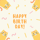 Joyeux anniversaire avec des chats colorés